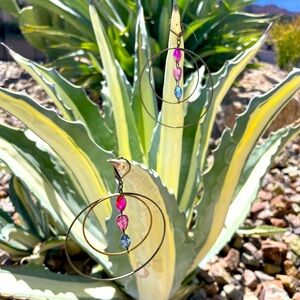 Seedsoflifecrystals Cotton Candy Hoop Earrings